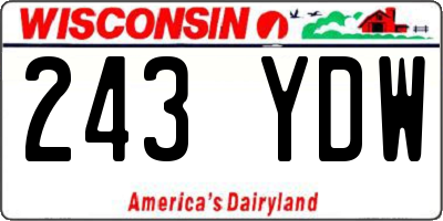 WI license plate 243YDW
