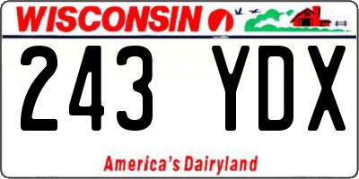 WI license plate 243YDX