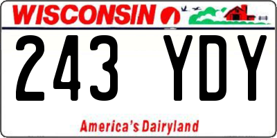 WI license plate 243YDY