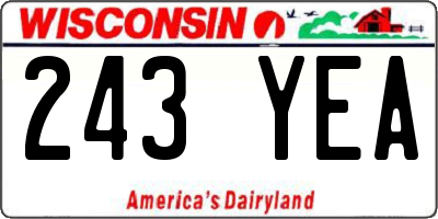 WI license plate 243YEA
