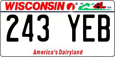 WI license plate 243YEB