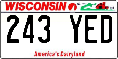 WI license plate 243YED