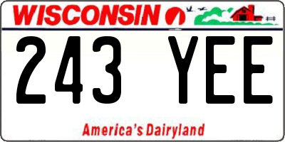 WI license plate 243YEE