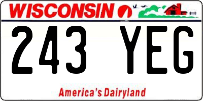 WI license plate 243YEG