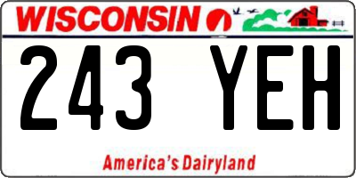 WI license plate 243YEH