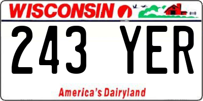 WI license plate 243YER