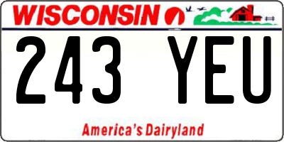 WI license plate 243YEU