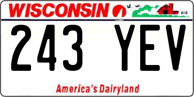WI license plate 243YEV