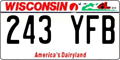 WI license plate 243YFB