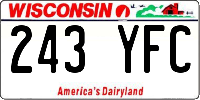 WI license plate 243YFC