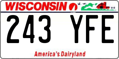 WI license plate 243YFE