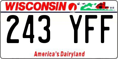 WI license plate 243YFF
