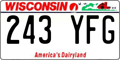 WI license plate 243YFG