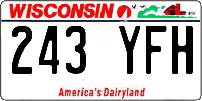 WI license plate 243YFH