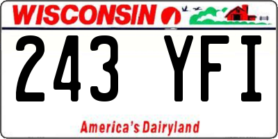 WI license plate 243YFI