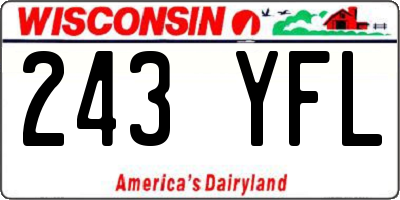WI license plate 243YFL