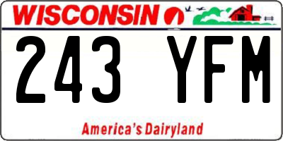 WI license plate 243YFM
