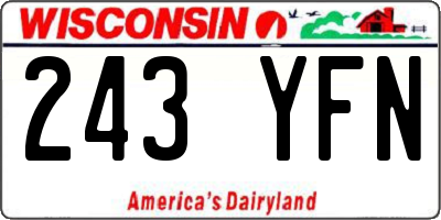 WI license plate 243YFN