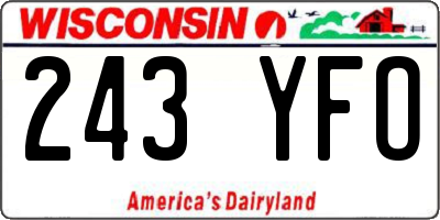 WI license plate 243YFO
