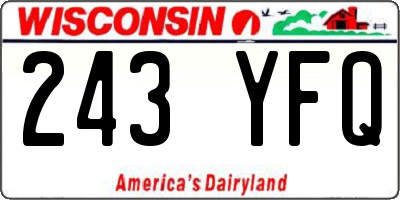 WI license plate 243YFQ