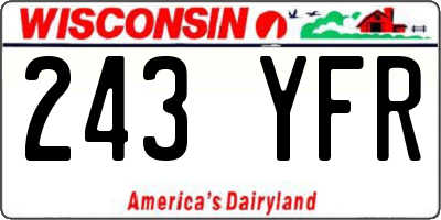 WI license plate 243YFR