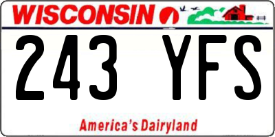 WI license plate 243YFS