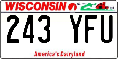 WI license plate 243YFU