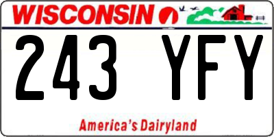WI license plate 243YFY