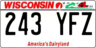 WI license plate 243YFZ