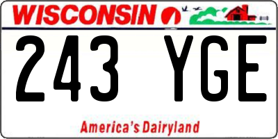 WI license plate 243YGE