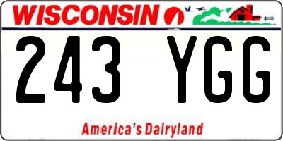 WI license plate 243YGG