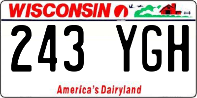 WI license plate 243YGH