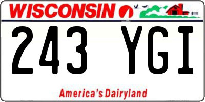 WI license plate 243YGI