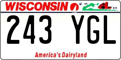 WI license plate 243YGL