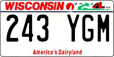WI license plate 243YGM