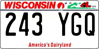 WI license plate 243YGQ