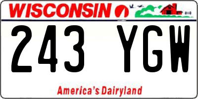 WI license plate 243YGW