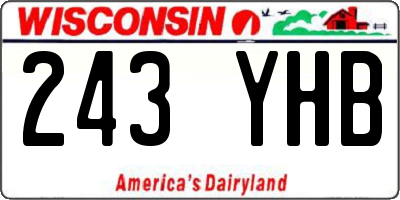 WI license plate 243YHB