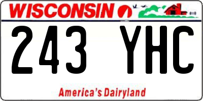 WI license plate 243YHC