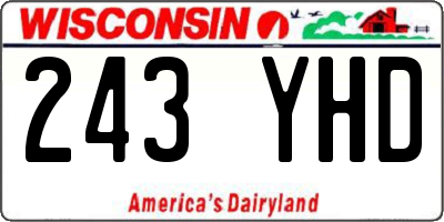 WI license plate 243YHD