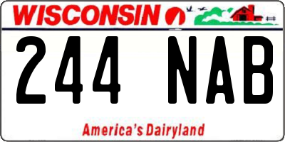 WI license plate 244NAB