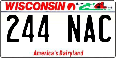 WI license plate 244NAC