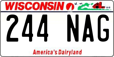 WI license plate 244NAG