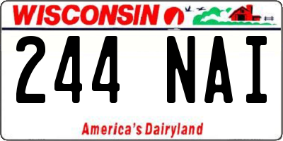 WI license plate 244NAI
