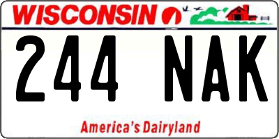WI license plate 244NAK