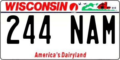 WI license plate 244NAM