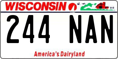 WI license plate 244NAN