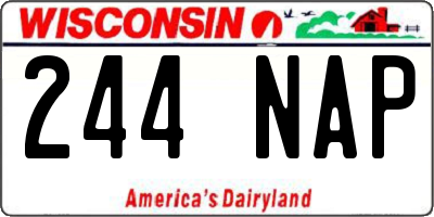 WI license plate 244NAP