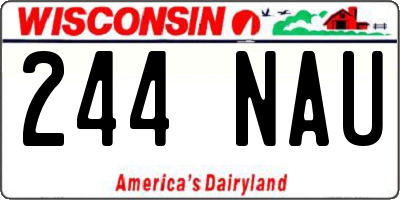 WI license plate 244NAU
