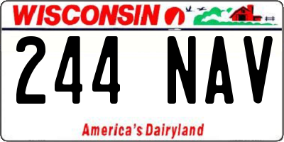 WI license plate 244NAV